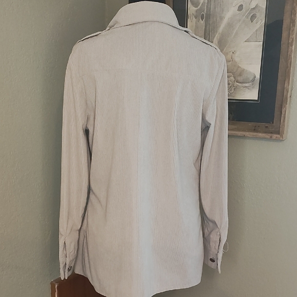 Women's Grey Corduroy Shirt Jacket - Picture 4 of 4